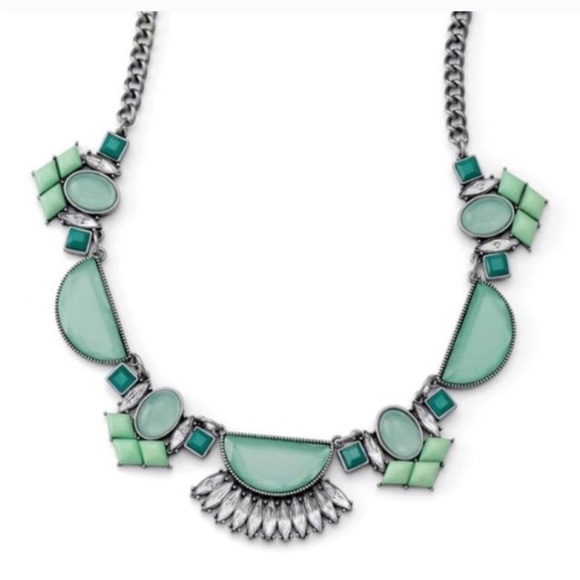 Lia Sophia Jewelry - RARE Lia Sophia Glacial Blue and Silver, Crystal Rhinestone Collar Bib Necklace